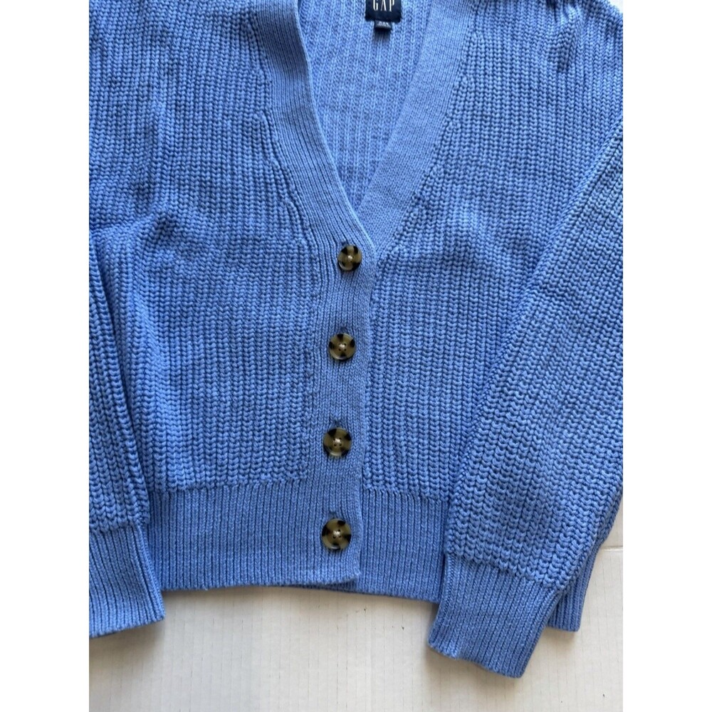 GAP Women’s Blue Knit Cardigan Sweater Button Front Long Sleeve Size XXS - Picture 12 of 15